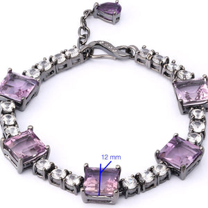 Pulseira Linha Premium em Prata 925 com Ametistas e Zirconias