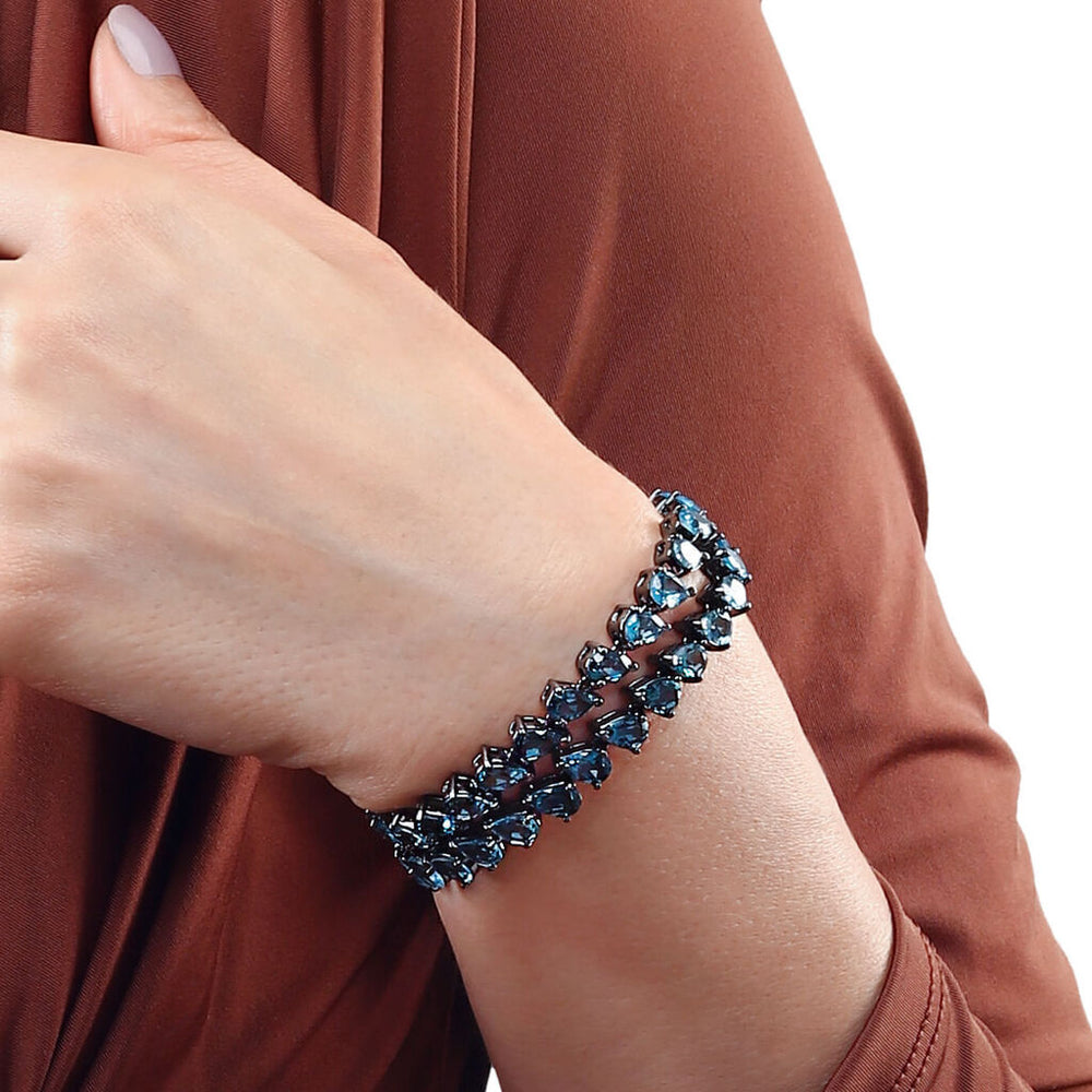 Pulseira Linha Premium em Prata 925 com Topazio Azul