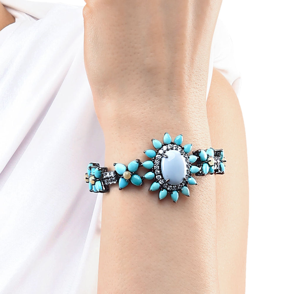 Pulseira Linha Premium em Prata 925 com Mix de Pedras
