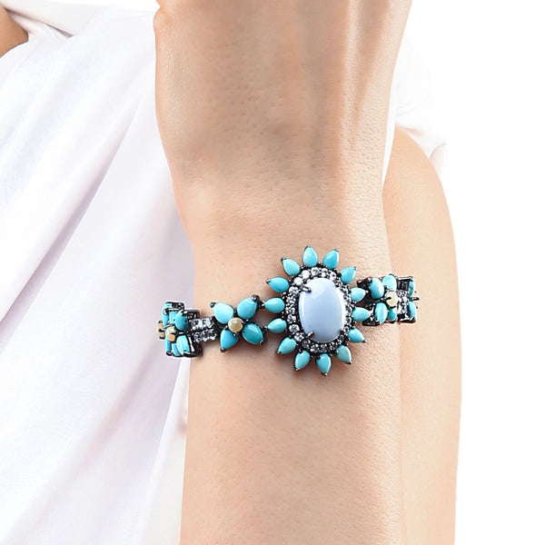 Pulseira Linha Premium em Prata 925 com Mix de Pedras