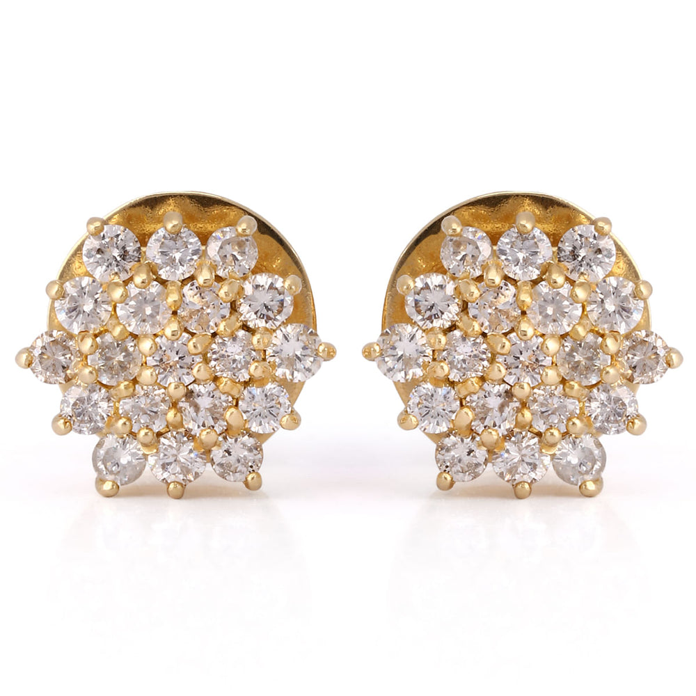 Par de Brinco Em Ouro Amarelo Chuveiro com 38 Diamantes