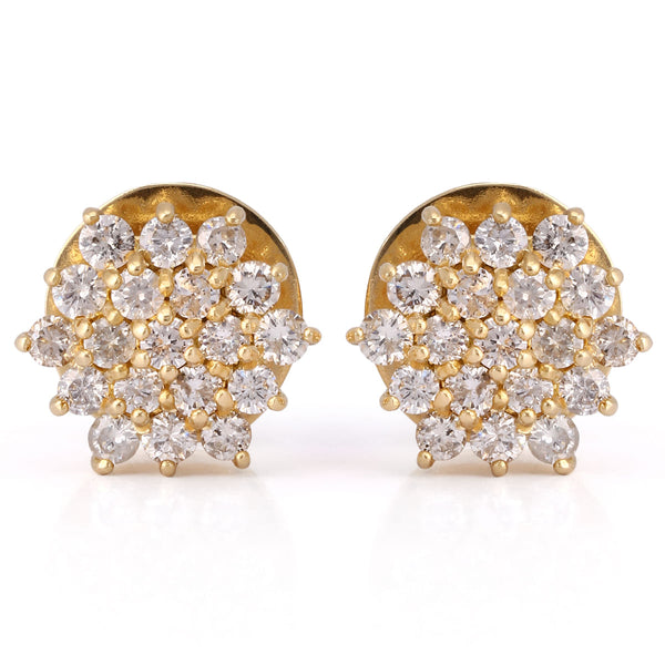 Par de Brinco Em Ouro Amarelo Chuveiro com 38 Diamantes