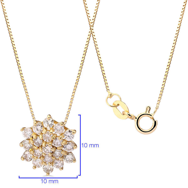 Pingente em Ouro Amarelo 18k Chuveiro com Diamantes