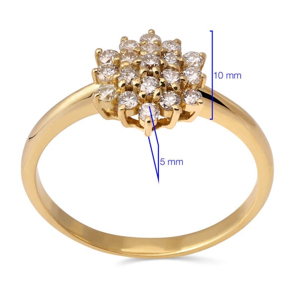 Anel em Ouro Amarelo 18k com Diamantes