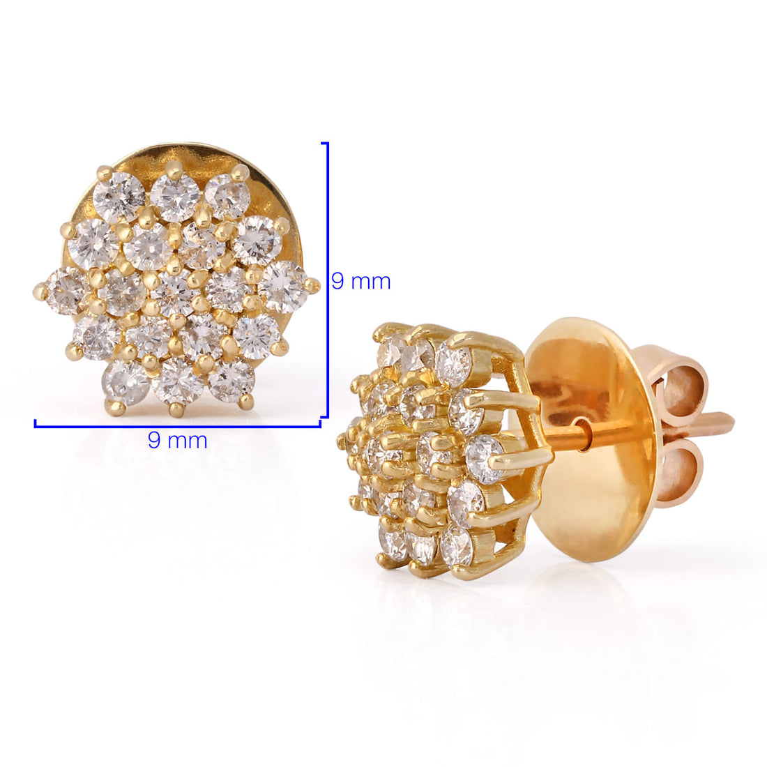 Par De Brinco em Ouro Amarelo 18k com Diamantes