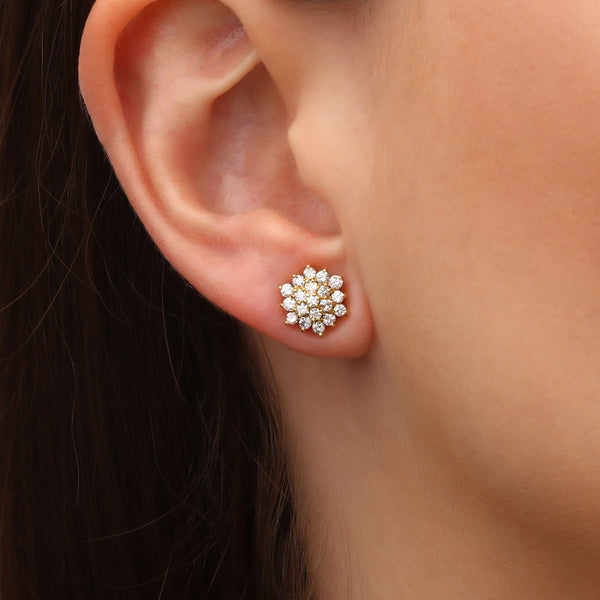 Par De Brinco em Ouro Amarelo 18k com Diamantes