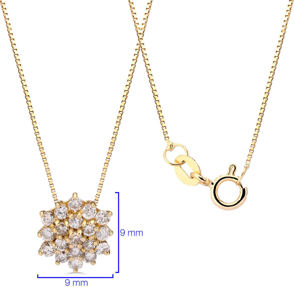 Pingente em Ouro Amarelo 18k Chuveiro com Diamantes