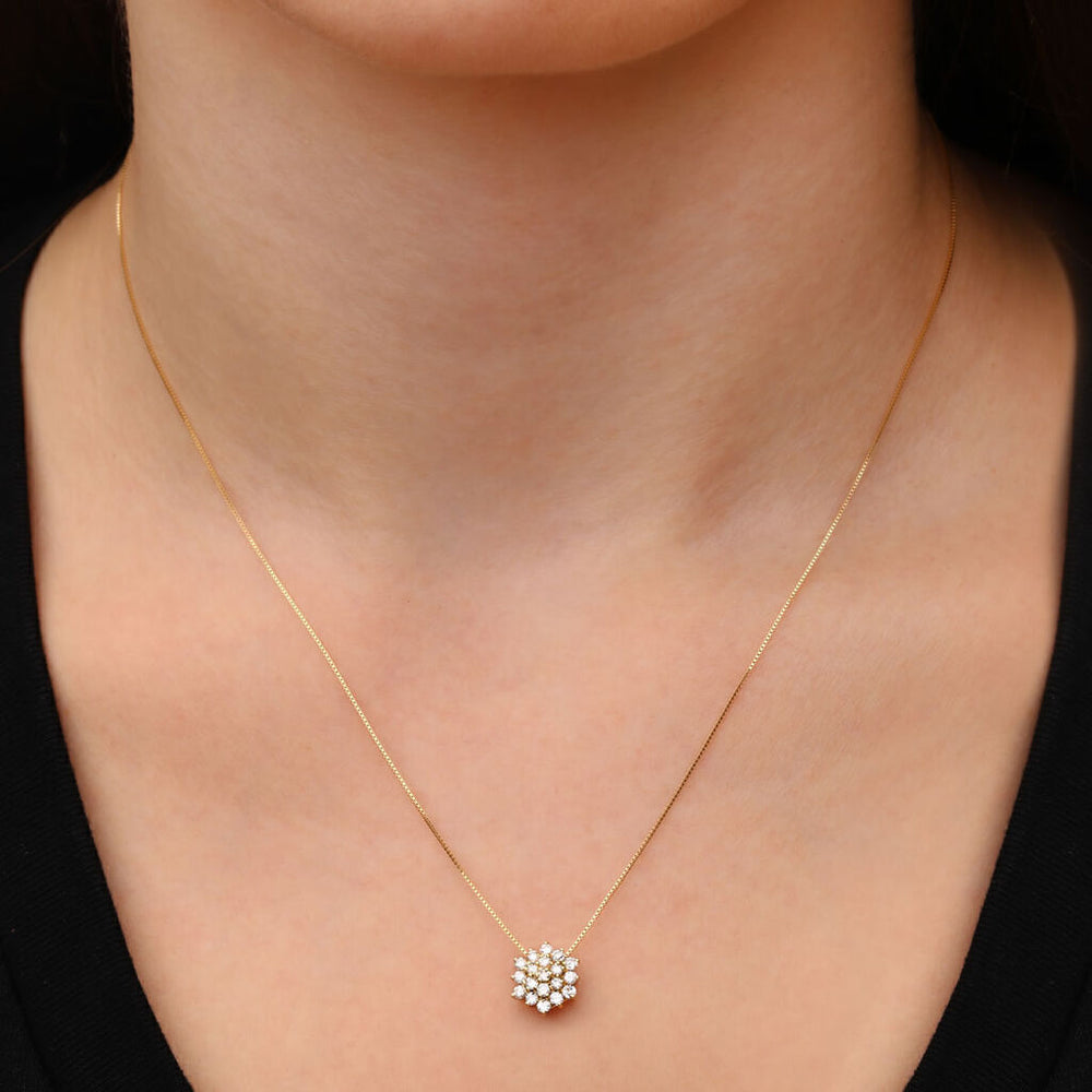 Pingente em Ouro Amarelo 18k Chuveiro com Diamantes