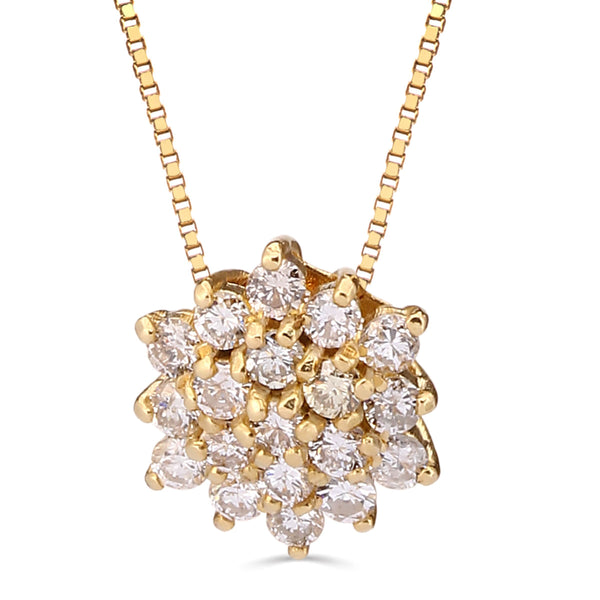 Pingente Chuveiro com Diamantes Ouro Amarelo 18 k