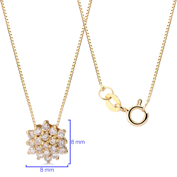 Pingente Chuveiro com Diamantes Ouro Amarelo 18 k