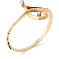 Anel em Ouro Amarelo 18k com Diamantes