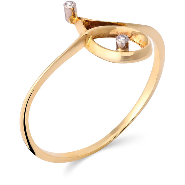 Anel em Ouro Amarelo 18k com Diamantes