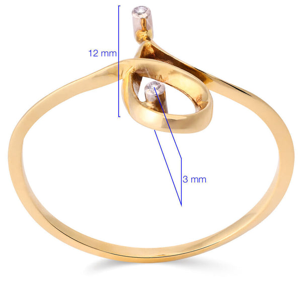 Anel em Ouro Amarelo 18k com Diamantes