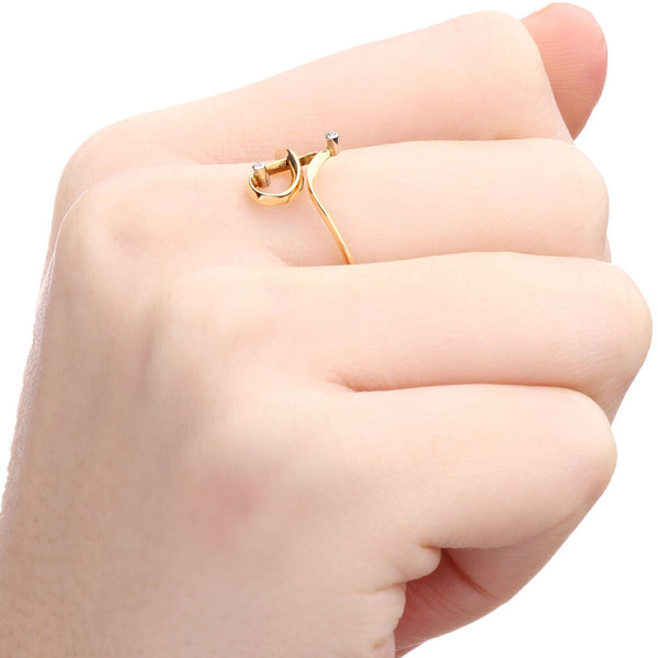 Anel em Ouro Amarelo 18k com Diamantes