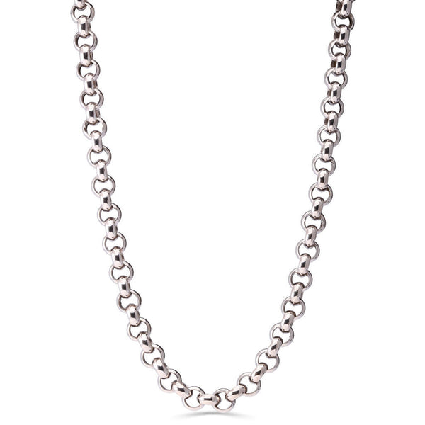 Corrente em Ouro Branco 18k Malha Elos Portugueses - 45 cm