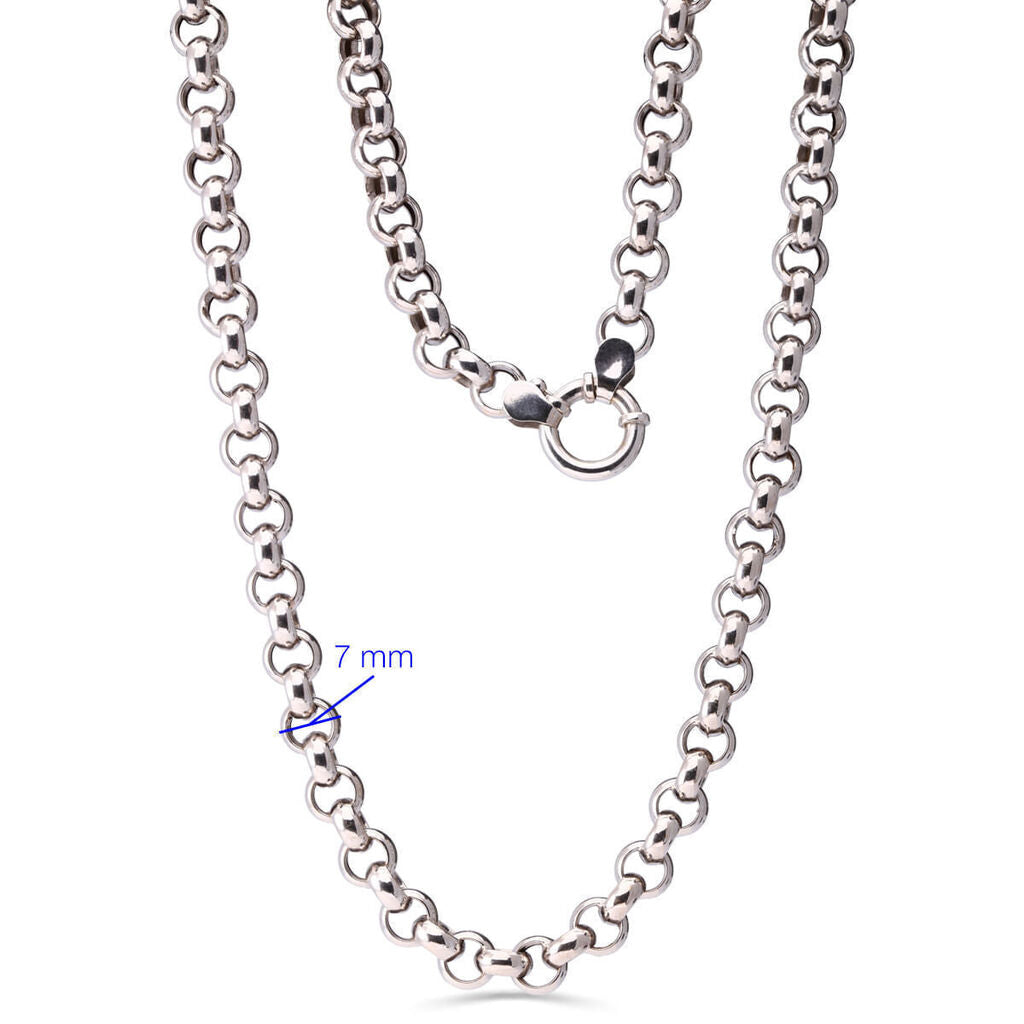 Corrente em Ouro Branco 18k Malha Elos Portugueses - 45 cm