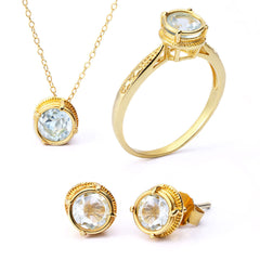 Conjunto em Prata 925 com Topázio Azul
