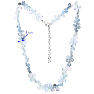 Colar em Prata 925 de Aguas Marinhas Aprox. 100 cts