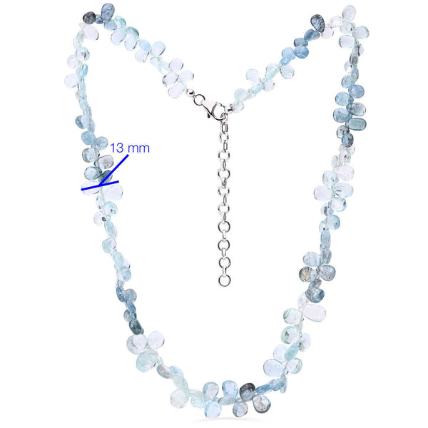 Colar em Prata 925 de Aguas Marinhas Aprox. 100 cts