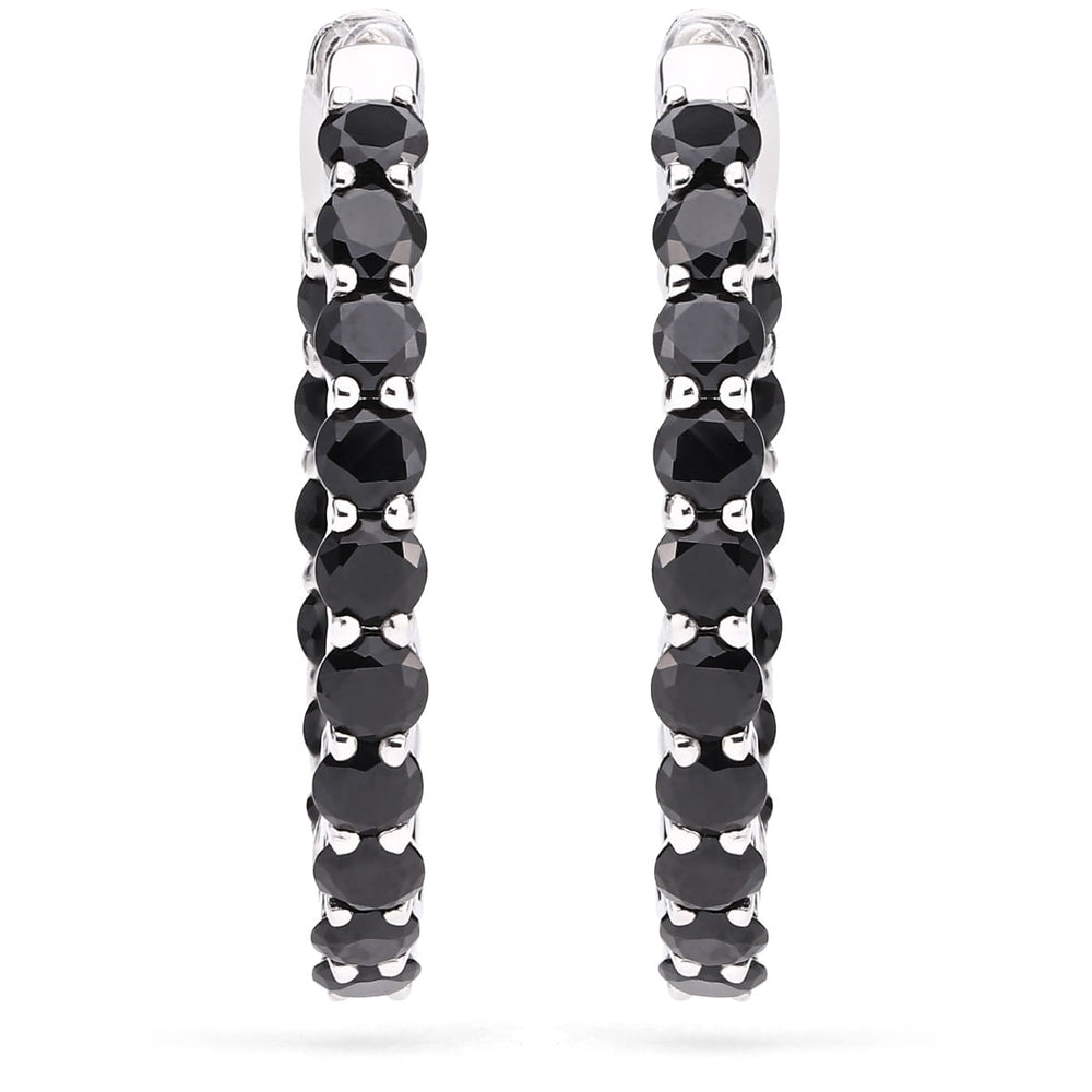Argola em Prata 925 com Black Spinel
