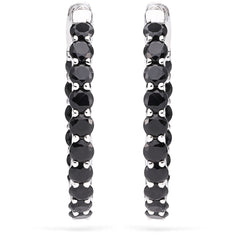 Argola em Prata 925 com Black Spinel