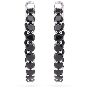 Argola em Prata 925 com Black Spinel
