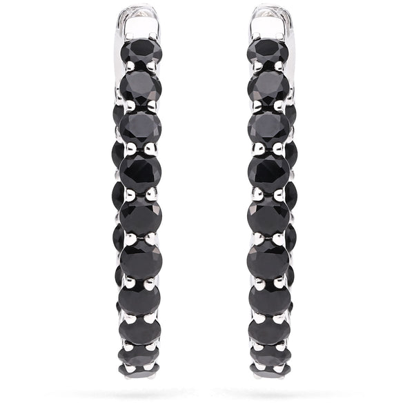 Argola em Prata 925 com Black Spinel