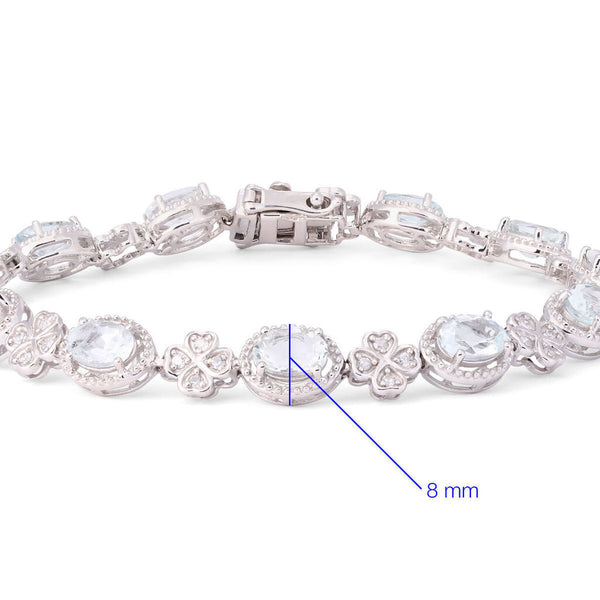 Pulseira em Prata 925 com Aguas Marinhas e Zirconias