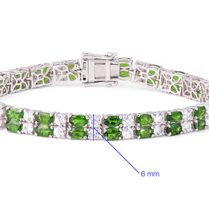 Pulseira em Prata 925 com Chromediopsides e Zircônias