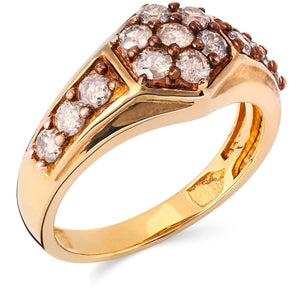 Anel em Prata 925 com Diamantes Chocolates