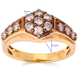 Anel em Prata 925 com Diamantes Chocolates