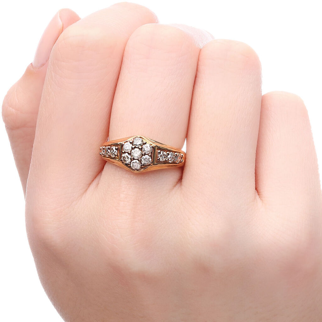 Anel em Prata 925 com Diamantes Chocolates