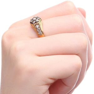 Anel em Prata 925 com Diamantes Chocolates