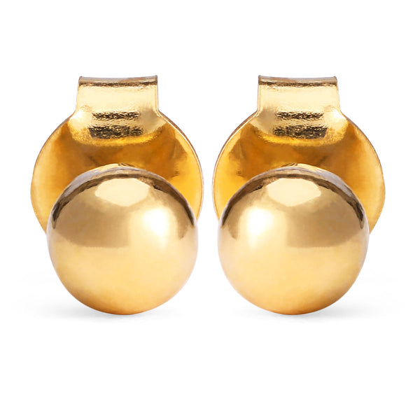 Par de Brinco Infantil em Ouro Amarelo 18 k Esferinha 4 mm