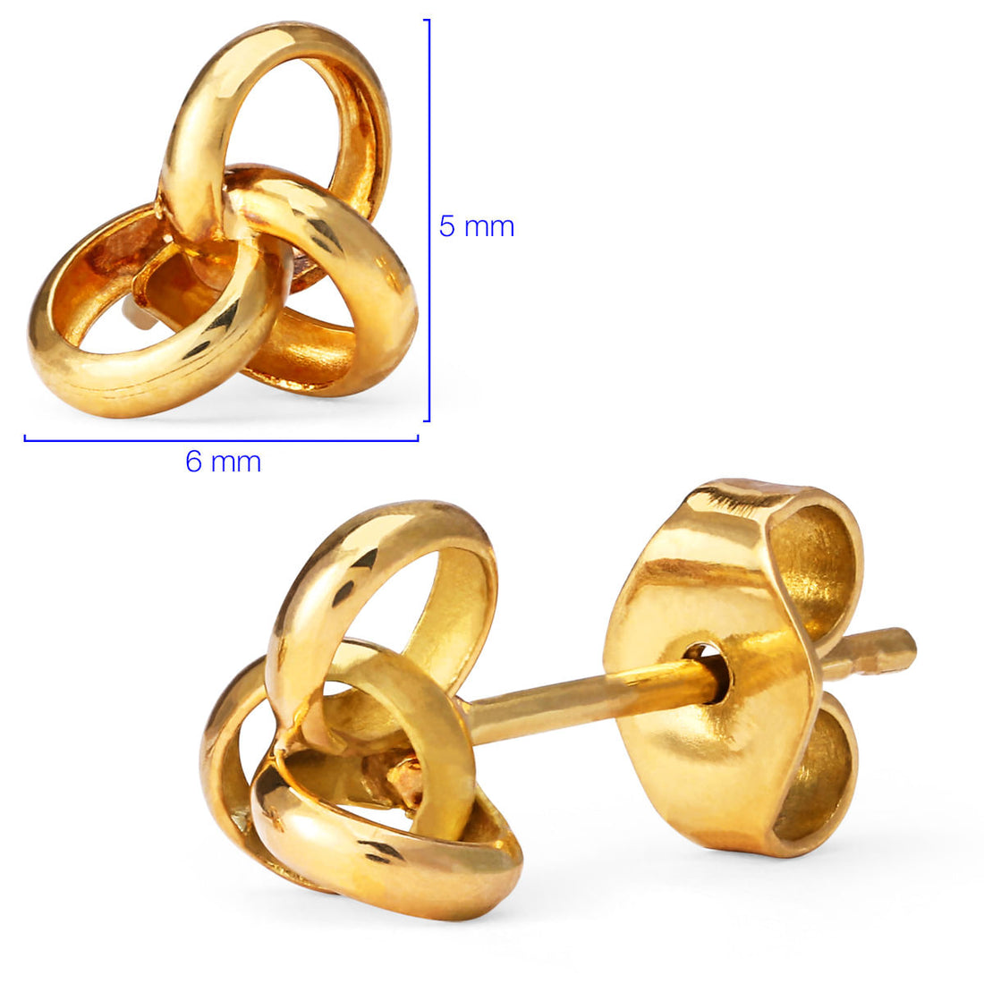 Par de Brinco Infantil em Ouro Amarelo 18 k Design Cartier