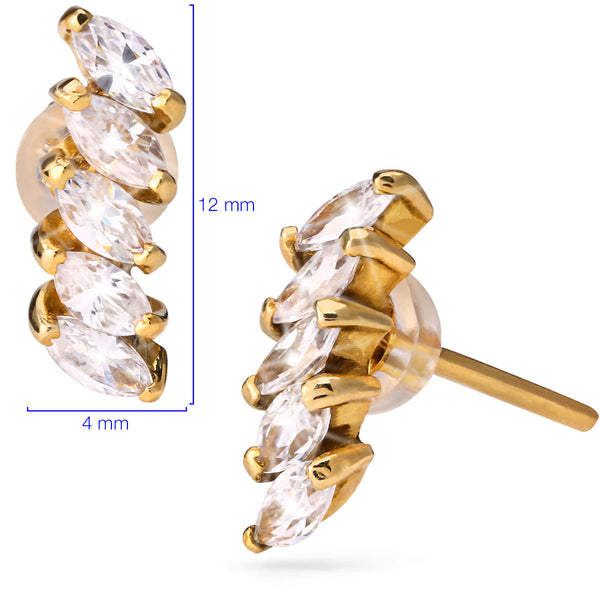 Par de Brinco Infantil em Ouro Amarelo 18 k com Zircônias