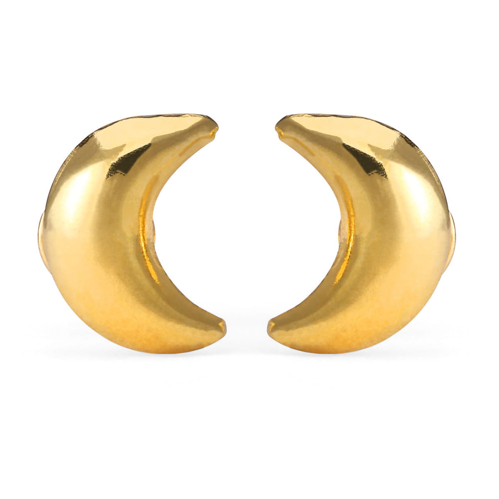 Par de Brinco Infantil em Ouro Amarelo 18 k Modelo Lua