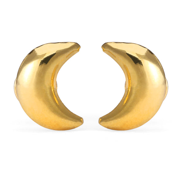 Par de Brinco Infantil em Ouro Amarelo 18 k Modelo Lua
