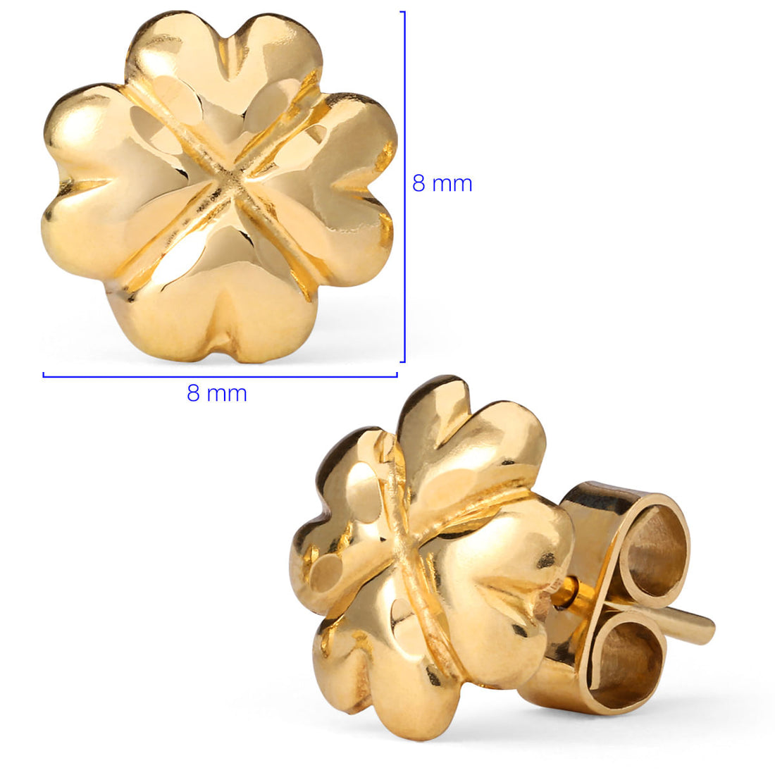 Par de Brinco em Ouro Amarelo Trevo Infantil
