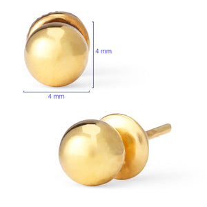 Par de Brinco Ouro Amarelo  Infantil Esferinha