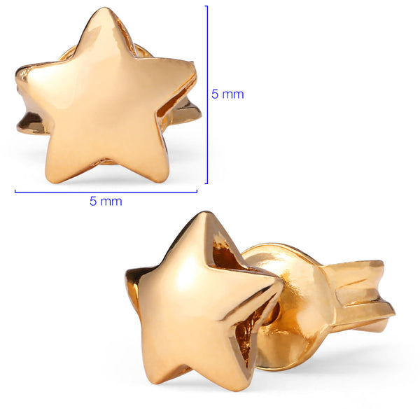 Par de Brinco Infantil em Ouro Amarelo 18k Modelo Estrelinha