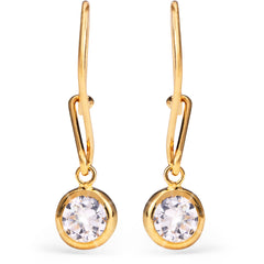 Par de Brinco Infantil em Ouro Amarelo 18 k com Zirconias