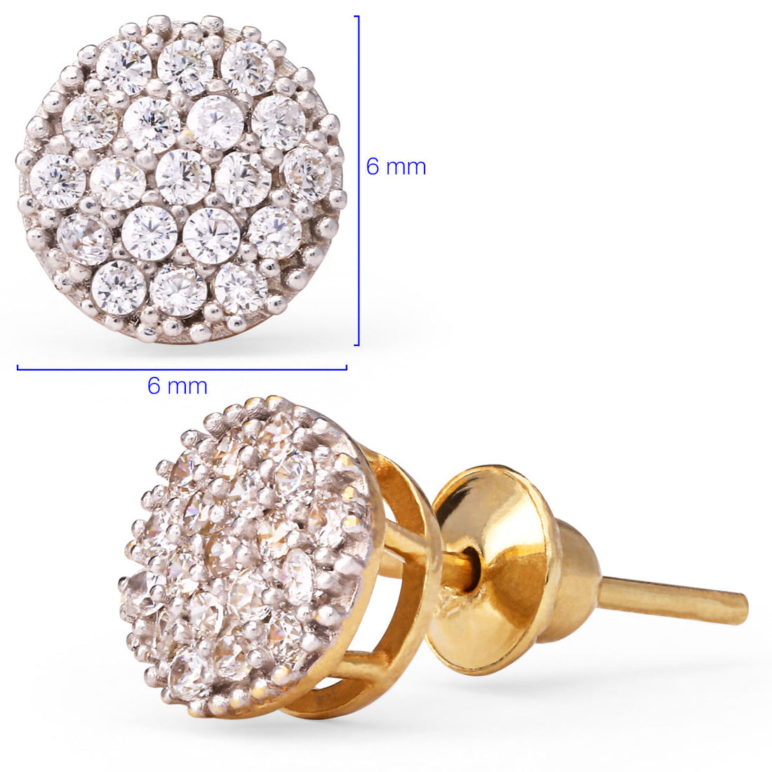 Par de Brinco  Ouro Amarelo Chuveirinho de Diamantes Infantil
