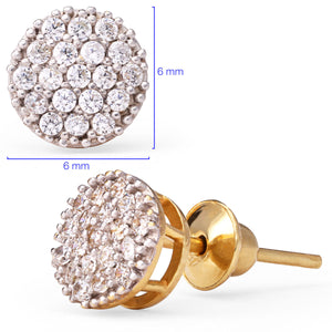 Par de Brinco  Ouro Amarelo Chuveirinho de Diamantes Infantil