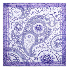 Lenço Lilás Com Mandalas Simbolo Medalhão Persa