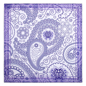 Lenço Lilás Com Mandalas Simbolo Medalhão Persa