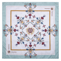 Lenço Floral Medalhão Persa com Verde Multi Colour