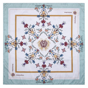 Lenço Floral Medalhão Persa com Verde Multi Colour