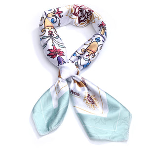 Lenço Floral Medalhão Persa com Verde Multi Colour
