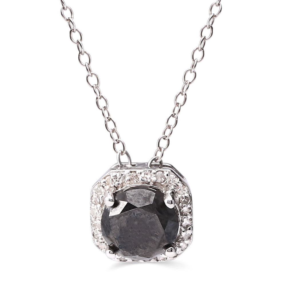 Pingente em Prata Ponto de Luz de Diamante Negro